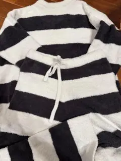 ジェラピケ　ネイビー　ボーダー　ルームウェア　上下セット　セットアップ