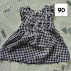 383 ワンピース ギンガムチェック 90