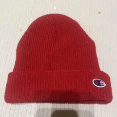 Champion レッド ニット帽 フリーサイズ