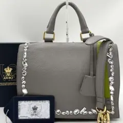 ⭐️新品未使用⭐️　A.D.M.J.　スワロフスキー ハンドバッグ　ビジュー ADMJ ハンドバッグ スワロフスキー ビジュー ベージュ