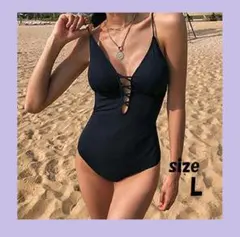 レディース　水着 モノキニ ビキニ フロント レースアップ 体型カバー