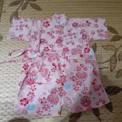 ピンク 花柄 甚平 90cmくろわっさんす べべ