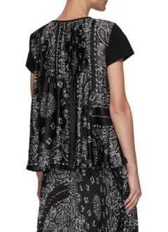 【タグ付き新品】sacai バックレースアップ 半袖 ブラウス 2 ホワイト タグ付き新品】sacai バックレースアップ 半袖 ブラウス 2