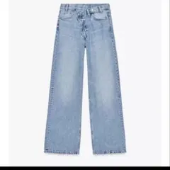 ZARA ザラ　TRF ハイウエスト　クロスオーバーワイドレッグジーンズ　34