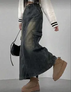 Dazy ロングスカート タイトスカート デニム生地 SHEIN