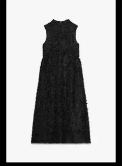 ZARAフリンジ付きミディ丈ワンピース