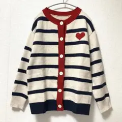 【新品未使用】トリコロールカラー　カーディガン　ボーダー