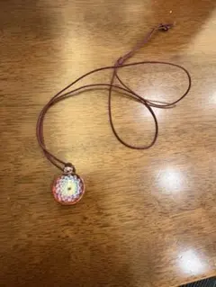 花模様 ガラス ペンダント ネックレス