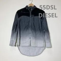 N19−4◯ 55DSL DIESEL デニム長袖シャツ グラデーションデザイン