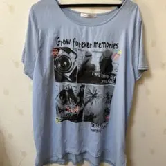 オーバーサイズTシャツ ライトブルー グラフィックプリントのサムネイル