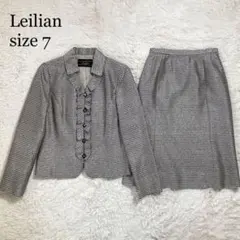 未使用に近い レリアン クラシックスーツ セットアップ 2点 シルク混 グレー