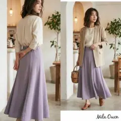Mila Owen ミラオーウェン【0】ロングスカート 紫 フェミニン 外出 S
