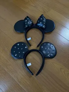 ミッキー ミニー レザーカチューシャ 2個セット