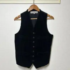 haversack コーデュロイ ベスト ブラック 太畝 シンチバック フレンチ
