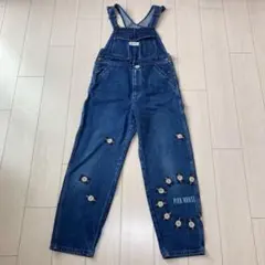ピンクハウス デニム オーバーオール 花 刺繍 ワッペン 日本製 90s 80s