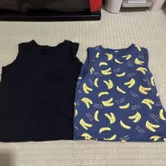 キッズ ノースリーブ タンクトップ 2枚セット バナナ柄