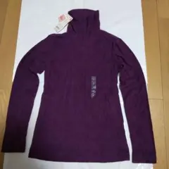 UNIQLOヒートテックフリース タートルネックT (長袖)Sサイズ パープル