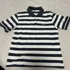 Nike メンズ M ポロシャツ 白と黒のストライプ