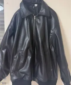 オーバーサイズ 黒 レザージャケット