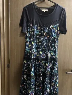 【未使用タグ付き】スーパービューティー 花柄レース ワンピース 半袖