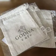【新品未使用】GODIVA CAFE オリジナル巾着　3枚セットのサムネイル