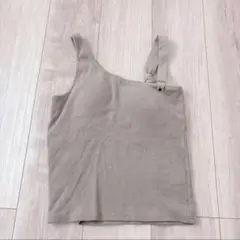 【ほぼ未使用】【美品】ベージュ リブ編み タンクトップ