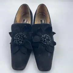 cassandreの黒いスエード調ハイヒールパンプス