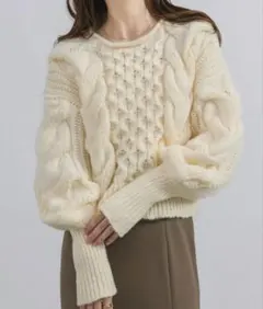 NEUNA クロップド丈／ショート丈ケーブルニット
