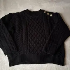 ROPÉ PICNIC ブラック ケーブル編みニット 38