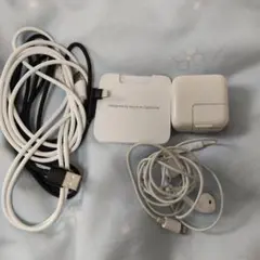 アップル純正アダプター 充電器ケーブル　イヤホン等4点セット