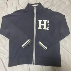 【希少】TOMMY HILFIGER ダブルジップアップ　ニット　デカロゴ