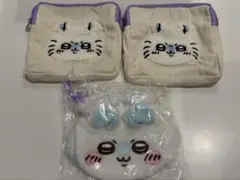 【3点セット】ちいかわ　モモンガ　おかおポーチ&もこもこポーチセットのサムネイル