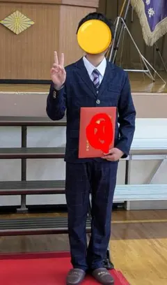 ネイビー系チェック スーツ