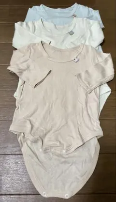長袖ロンパース 肌着 3枚セット 80cm 綿混