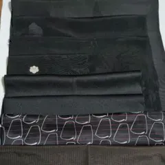 【値下げ】黒～こげ茶系無地　柄　8枚　正絹ハギレ　和布はぎれ