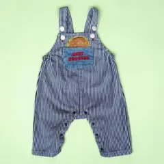 ストライプロンパース ハンバーガーポケット付き