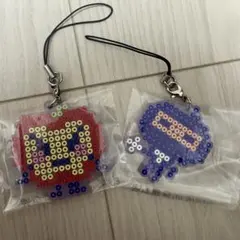 たまごっち 一番くじ F賞 きらきらラバーチャーム ござるっち　りんごっち