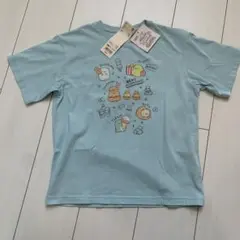 ユニクロ　すみっこぐらしTシャツ 140cm 水色 すみっこぐらしミニポーチ