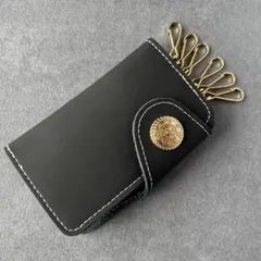 キーケース　ブラック　黒　革　キーケース レザー メンズ スマートキー 車 カギ