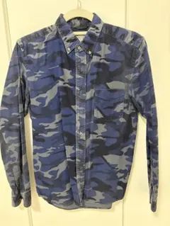 SIMPLICITE plus 青系カモフラージュ 長袖シャツ