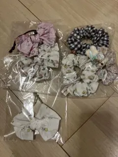 ハンドメイド、リバティ、ヘアゴム、シュシュ