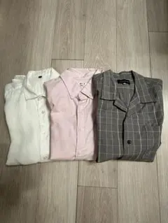 半袖シャツ 3点セット　無地良品　リネン100%