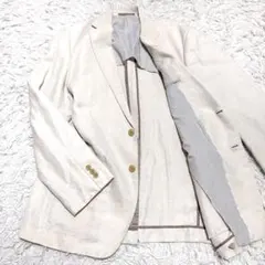 オールドユニクロ コットンリネン カジュアルジャケット XL ベージュ