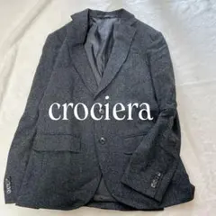 【crociera】◆ テーラードジャケット/ツイード調/霜降りブラック