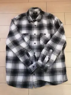 オンブレシャドーチェック ネルシャツ ユルダボ 西海岸ヒップホップ(実寸XL)