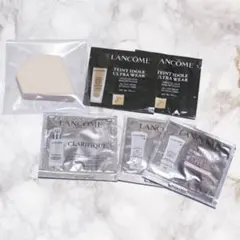 LANCOME サンプルセット 5個(ファンデ、ベース、乳液)＋ スポンジ付き