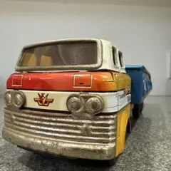 ブリキ製　キャリアカー　トラック　昭和　レトロ　当時物　トレーラー　サンユー