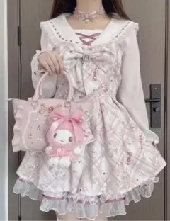 LIZLISA セーラーカラーチェックワンピース ピンク - メルカリ