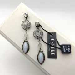 新品/未使用 イタリア製 スワロフスキークリスタル＆ナベットカボション ピアス