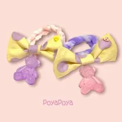 【ハンドメイド】リボンヘアゴム　《2個セット》